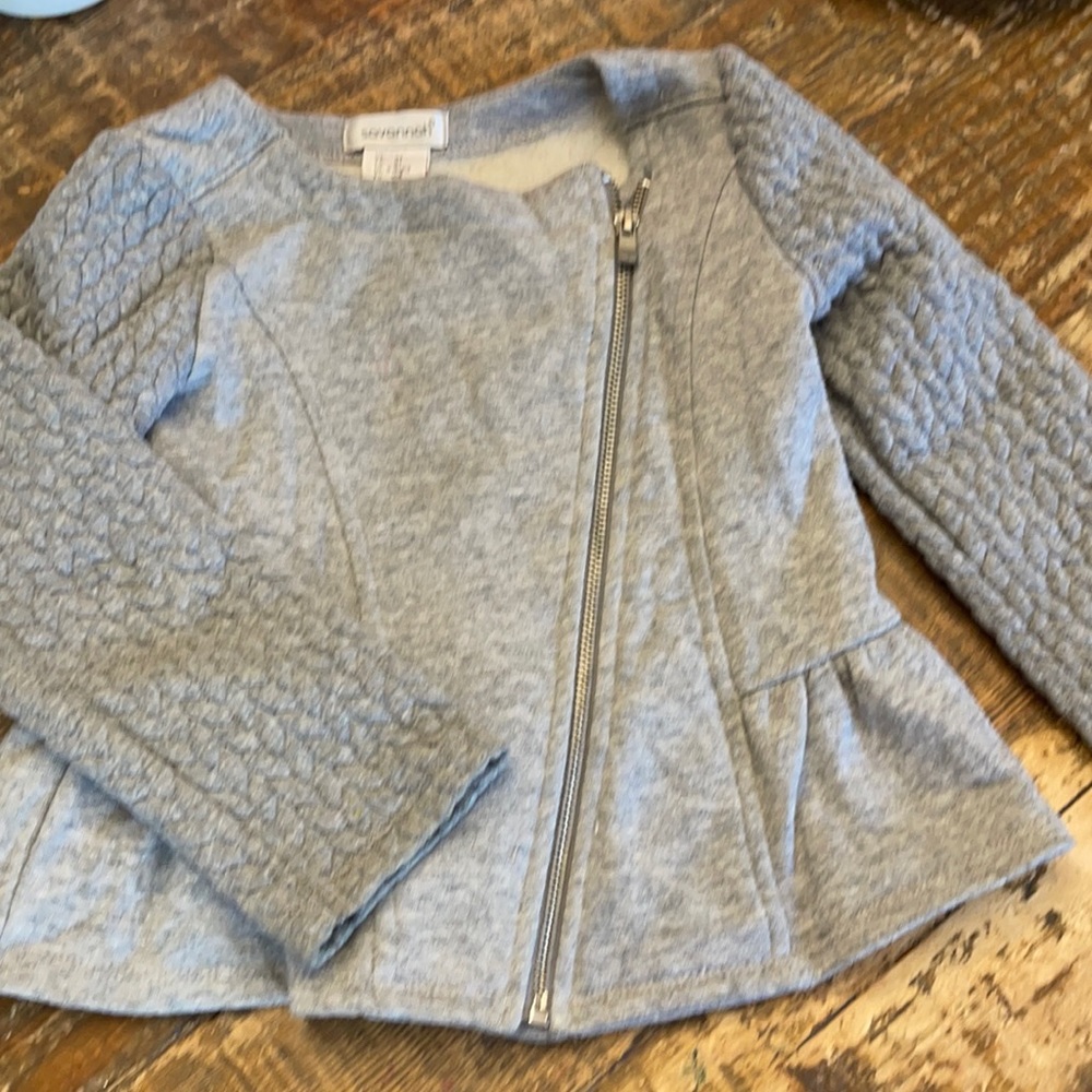 Gray cotton peplum jacket